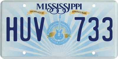 MS license plate HUV733