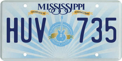 MS license plate HUV735
