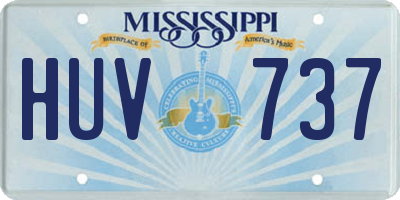 MS license plate HUV737