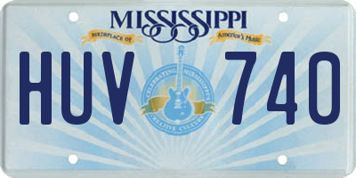MS license plate HUV740