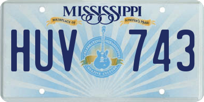 MS license plate HUV743