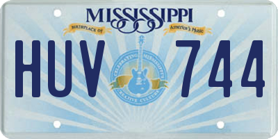 MS license plate HUV744