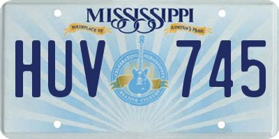MS license plate HUV745