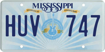 MS license plate HUV747