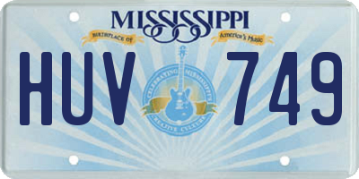 MS license plate HUV749