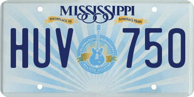 MS license plate HUV750