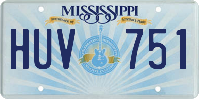 MS license plate HUV751