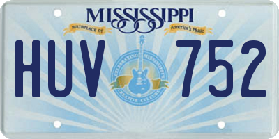 MS license plate HUV752