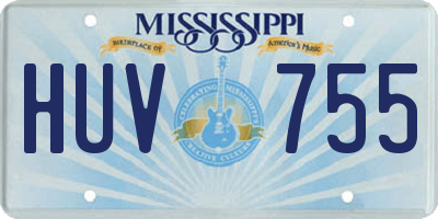 MS license plate HUV755