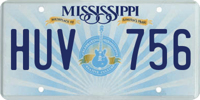 MS license plate HUV756