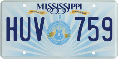 MS license plate HUV759