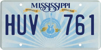 MS license plate HUV761