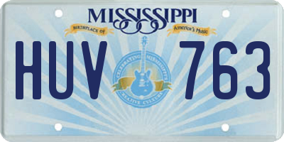 MS license plate HUV763