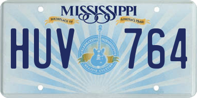MS license plate HUV764