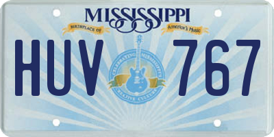 MS license plate HUV767