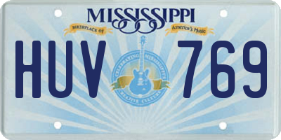 MS license plate HUV769