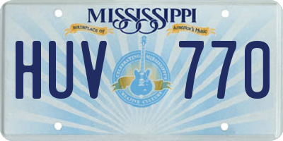 MS license plate HUV770