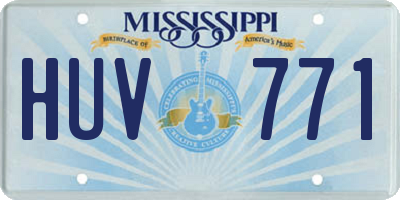 MS license plate HUV771