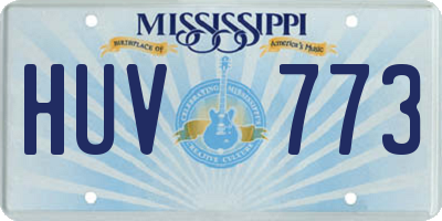 MS license plate HUV773