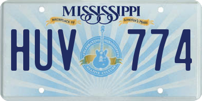 MS license plate HUV774