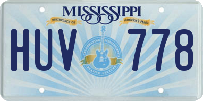 MS license plate HUV778