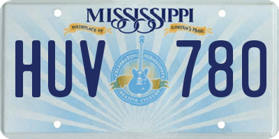 MS license plate HUV780