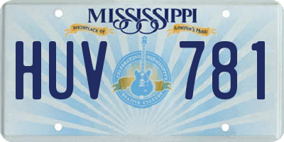 MS license plate HUV781