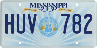 MS license plate HUV782
