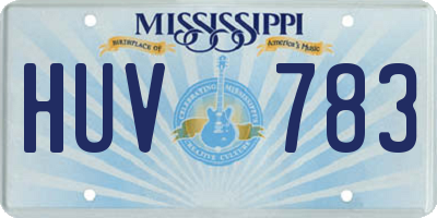 MS license plate HUV783
