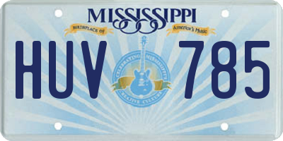 MS license plate HUV785