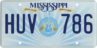 MS license plate HUV786
