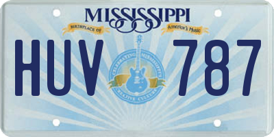 MS license plate HUV787