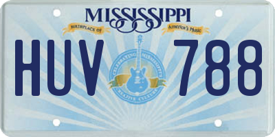 MS license plate HUV788