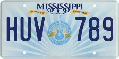 MS license plate HUV789