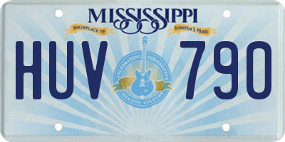 MS license plate HUV790
