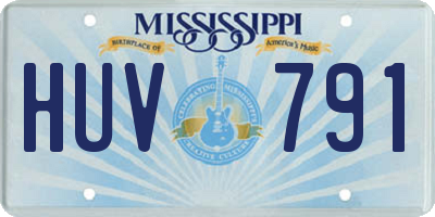 MS license plate HUV791