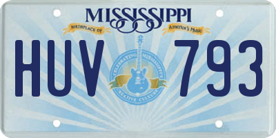 MS license plate HUV793