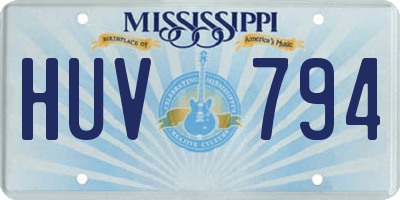 MS license plate HUV794