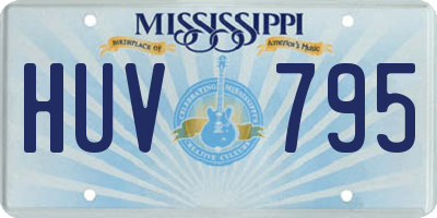 MS license plate HUV795