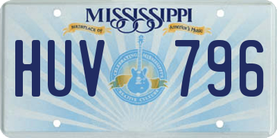 MS license plate HUV796