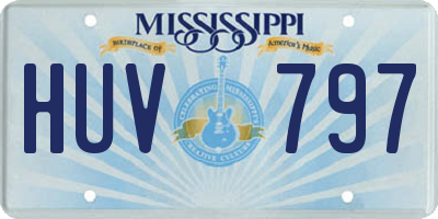 MS license plate HUV797