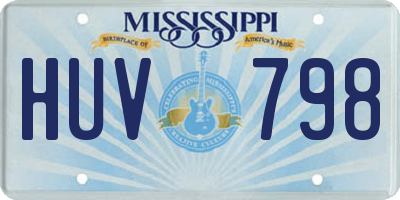 MS license plate HUV798