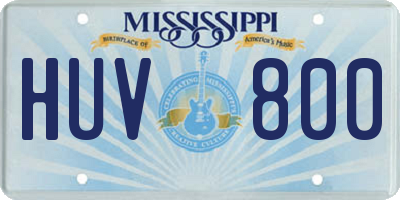 MS license plate HUV800