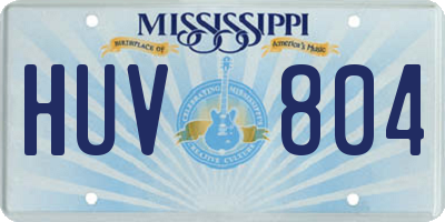 MS license plate HUV804
