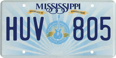 MS license plate HUV805