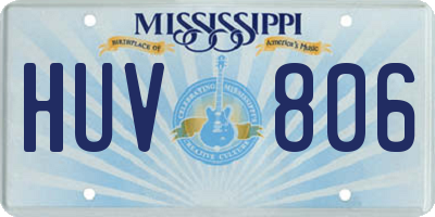 MS license plate HUV806