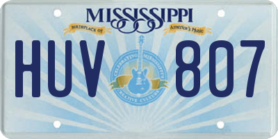 MS license plate HUV807