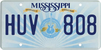 MS license plate HUV808