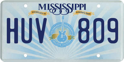 MS license plate HUV809