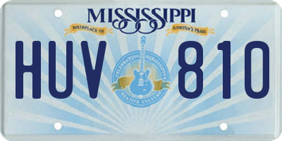 MS license plate HUV810
